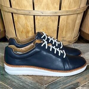 Clarks Unstructured Amberlee Rosa Low Top Navy Leather Comfort Sneakers Womens 7